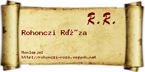 Rohonczi Róza névjegykártya